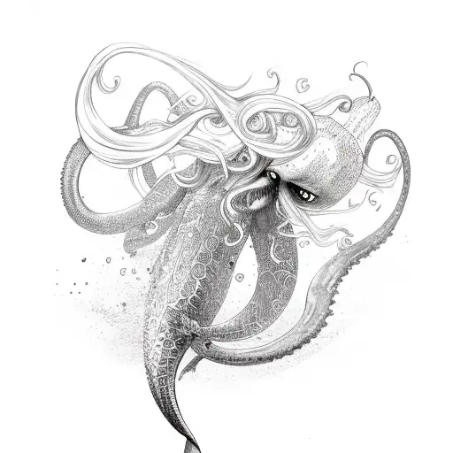 Mermaid Octupus Struggle