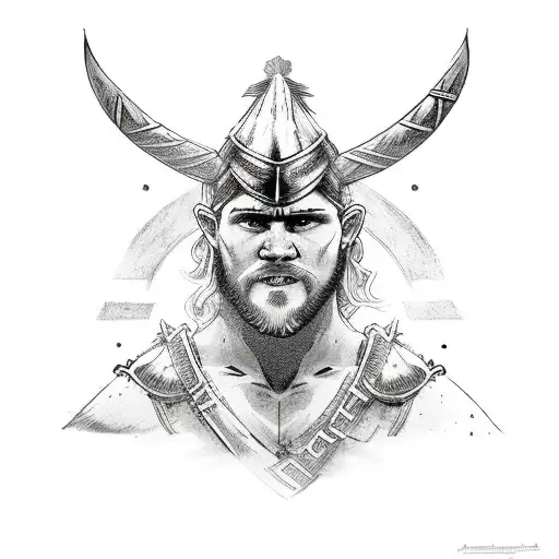 Irish Warrior With Resilience Symbol