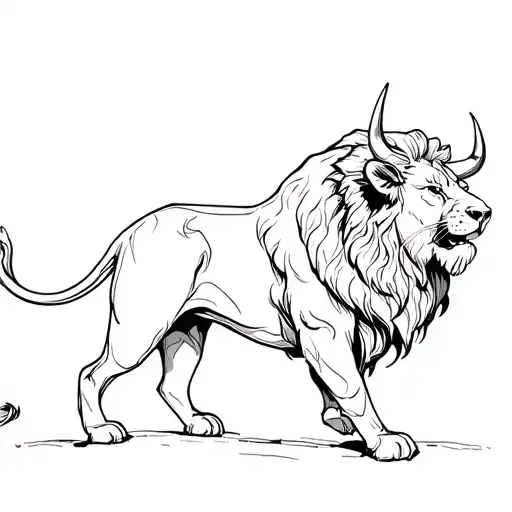 Lion With Bull