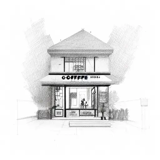 Architectural Blueprint Of A Coffee Shop