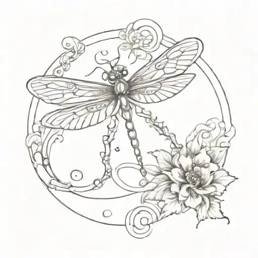 Infinity Symbol With Dragonfly Surrounded