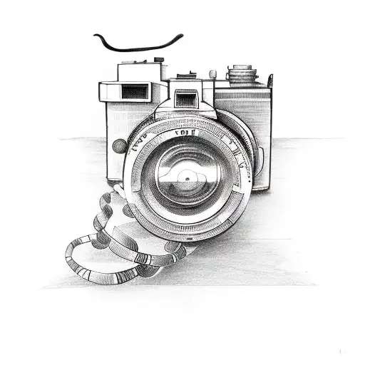 A Vintage Camera Intertwined With A Race Car Track