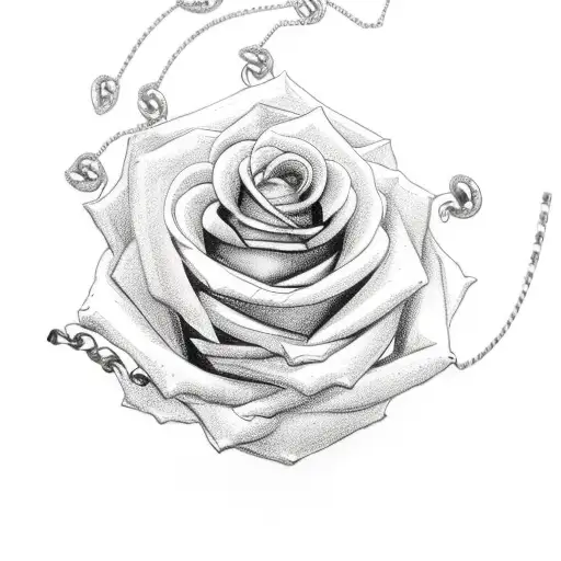 Pocketwatch With Rose Bush Around Chain