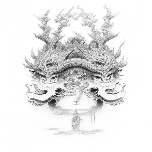 Twin Japanese Gods Representing Good And Evil