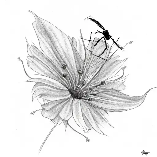 Raven With A Spider Lily