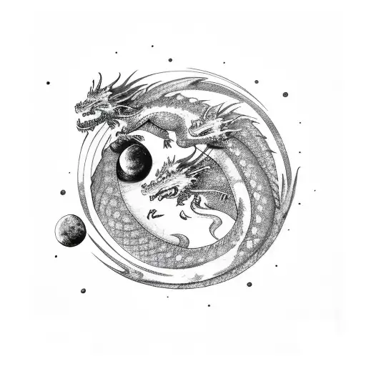 Dragon Et Lune