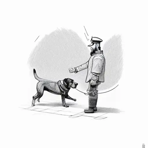 Man And Dog Handshake