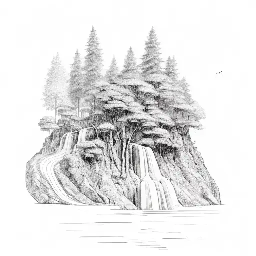 A Winding Hiking Trail Leading To A Breathtaking Waterfall