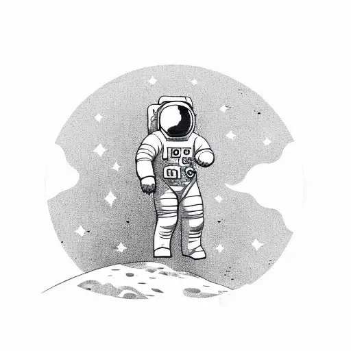 Astronaut Standing On The Moon Looking At The Earth