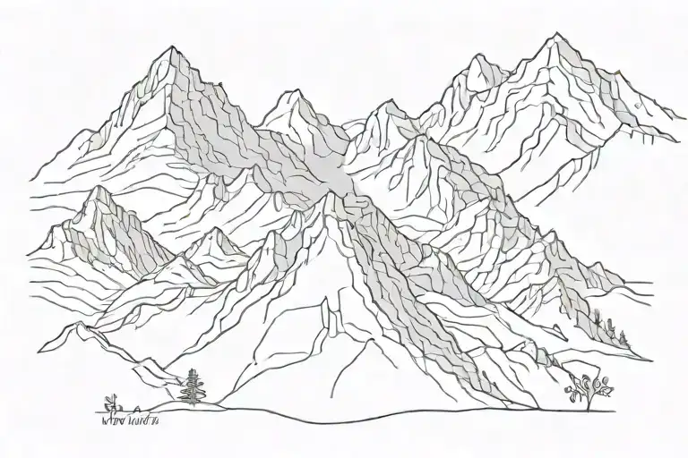 2 Mountains With 3 Smaller Mountains On The Front Line Work