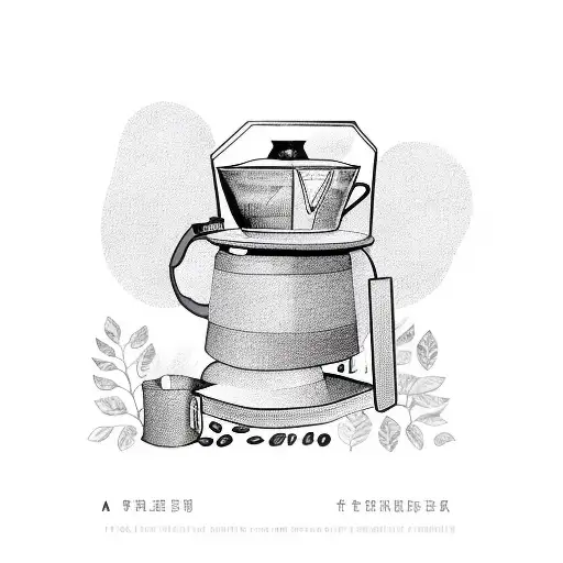 A Coffee Roaster Machine Surrounded By Coffee Beans And Leaves