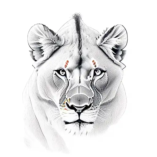 Lioness And African Sunset