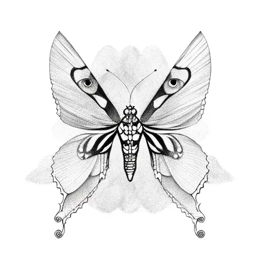 Half Butterfly Half Skeleton Moth