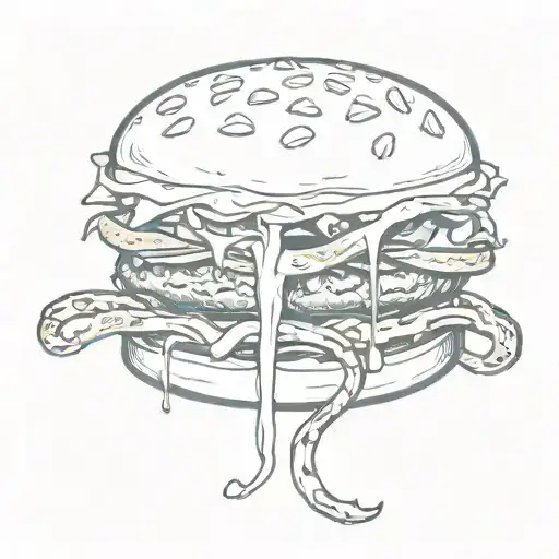 Mamba Snake Wrapped Around Burger