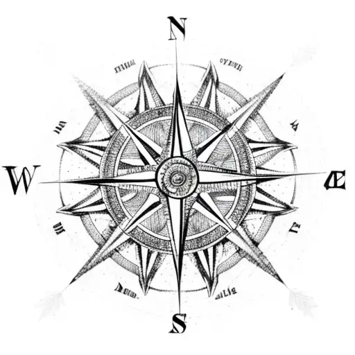 A Compass Made Entirely Of Intricate Tree Branches And Roots