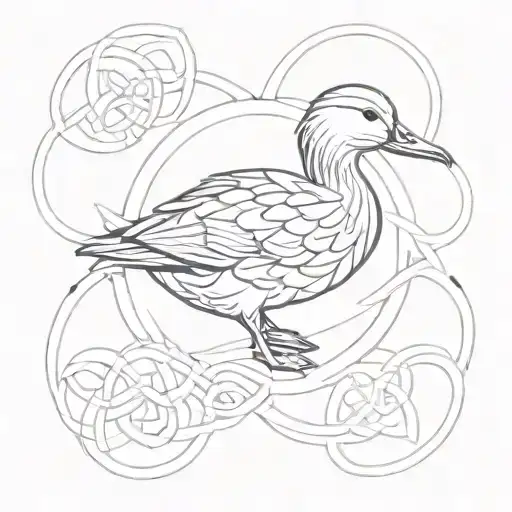 Celtic Knot Design Incorporating A Duck