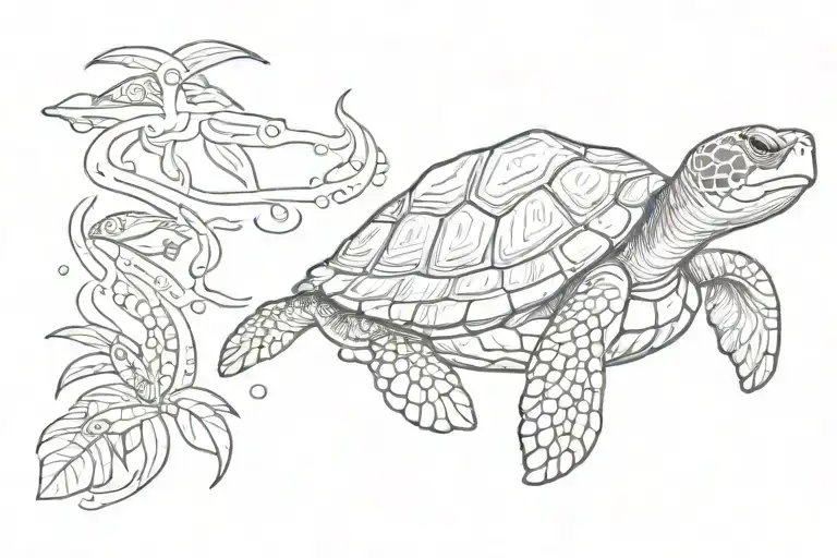 Hawain Turtle Jumping In The Sea