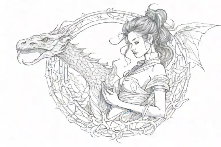 Woman With Dragon