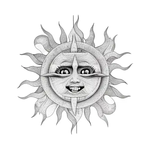 Black And White Simple Sun