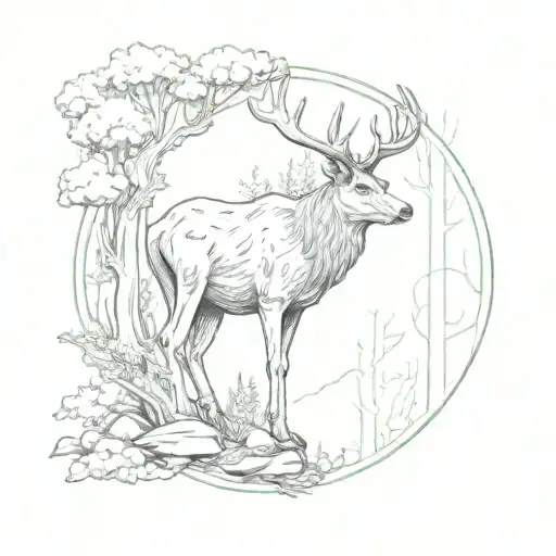 Animal In The Forest Surrounded