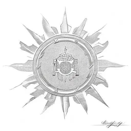 Macedonian Sun With Military Insignia