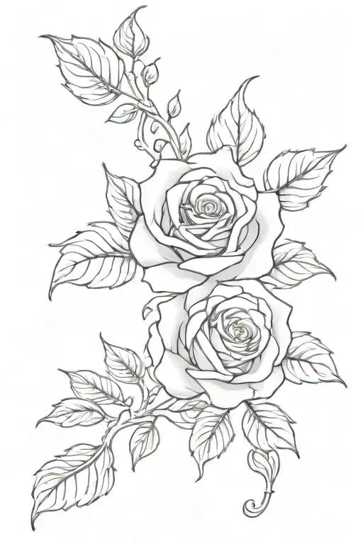 Feminine Rose Vine Inner Wrist