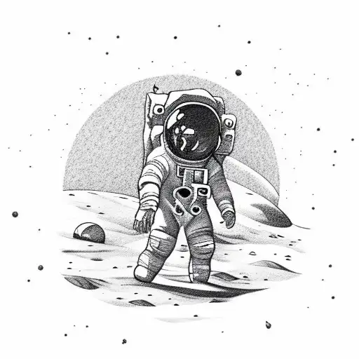 Astronaut Standing On The Moon Looking At The Earthquake N The Backround