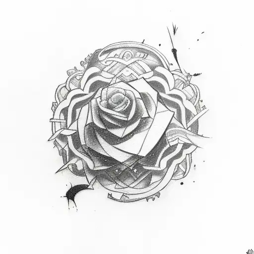 A Sketch-style Tattoo Showcasing The Contrast Between Love And Hate