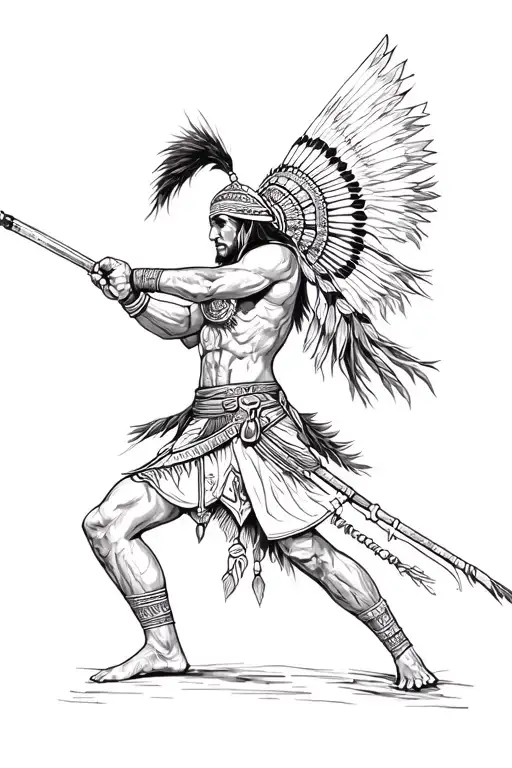 Indian Warrior Battling