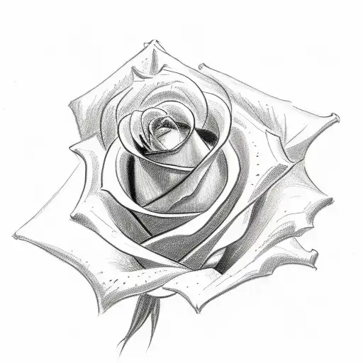 A Sketch-style Tattoo Depicting A Rose And A Rosary Entwined Together