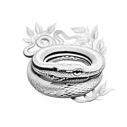 A Snake Wrapped Around A Wreath