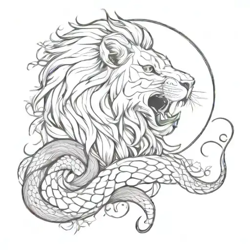 Lion And Snake