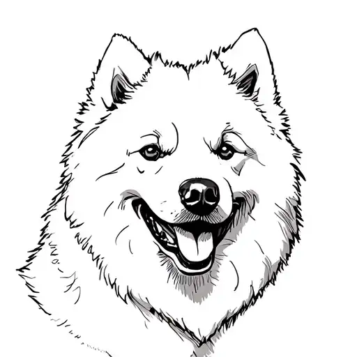 Smiling Good Samoyed Dog In Anfas