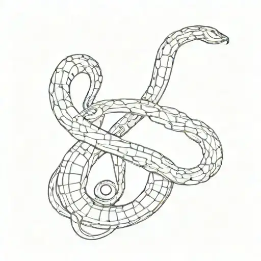 A Sketch Style Tattoo Of A Musical Note Morphing Into A Snake