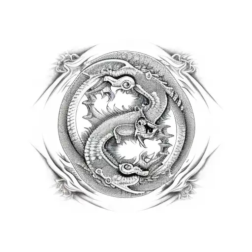 Fire And Water Dragons Yin Yang Atheist