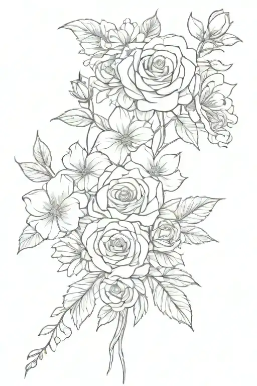 Violets And Rose And Daisy Simple Flower Bouquet