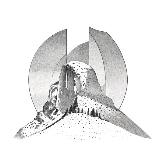 Stack Of Books With Half Dome Coming Out Of The Top Book