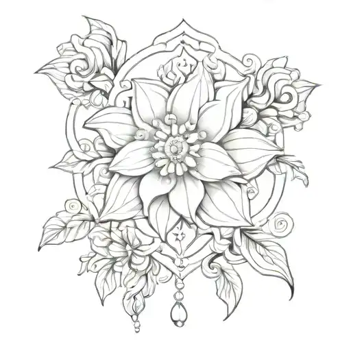 Jewelry Inspired Design Incorporating A Floral Motif