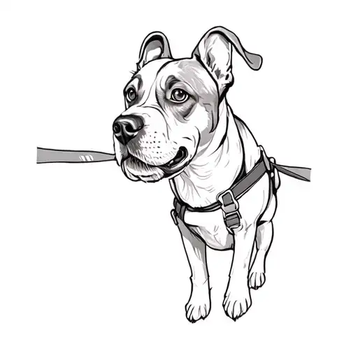 A Dog Wearing A Harness