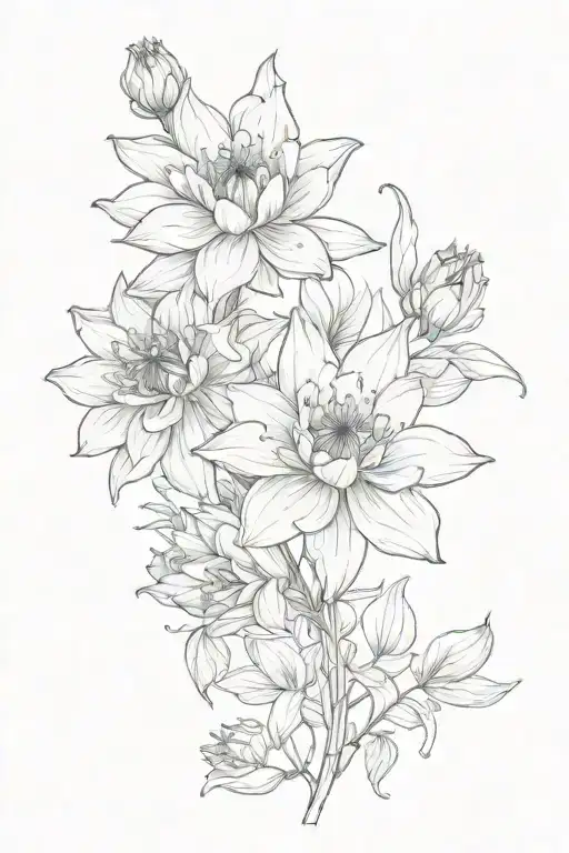 Delphinium & Water Lily