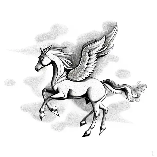 Pegasus Constellation With A Translucid Pegasus On The Background