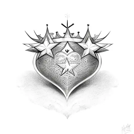 Love Heart Crown Gold-star Empire