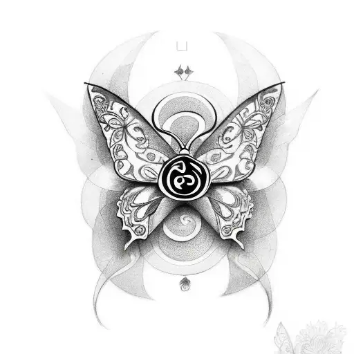 Butterfly With Incorporated Om Symbol