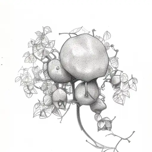 Honeysuckle On A Vine With Leaves