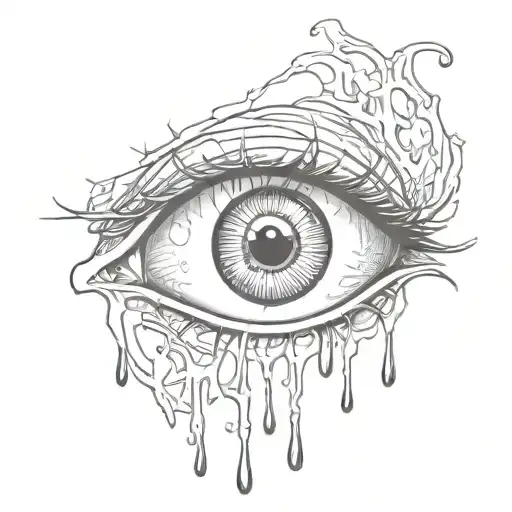 Gothic Eye With Blood Dripping