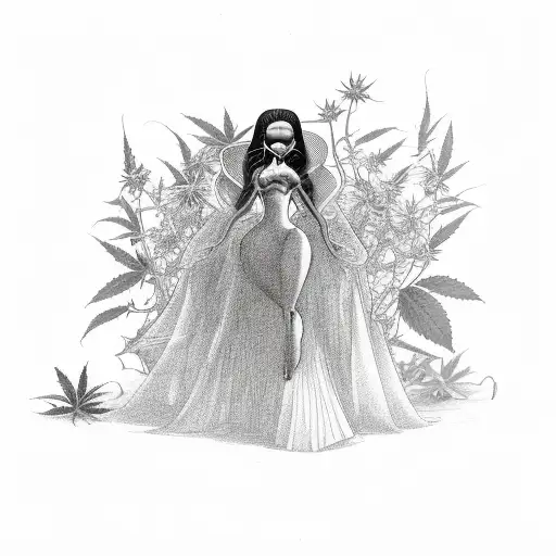 A Black Fairy In A Marijuana Garden