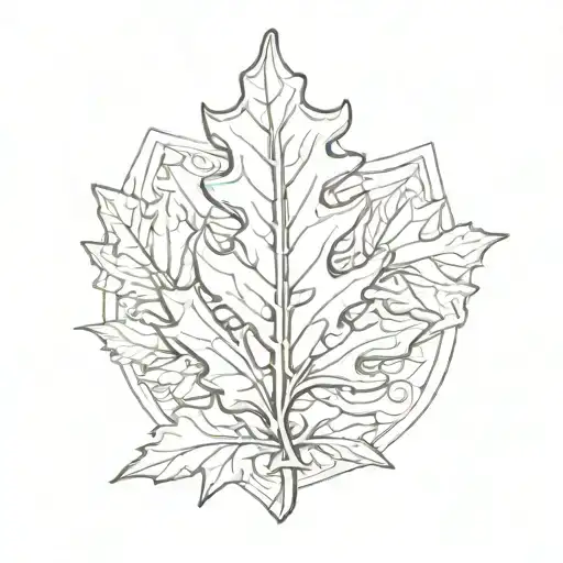 Oak Leaf On Shield