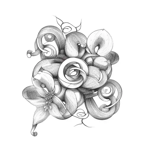 Single Winding Vine With A Few Small Flowers