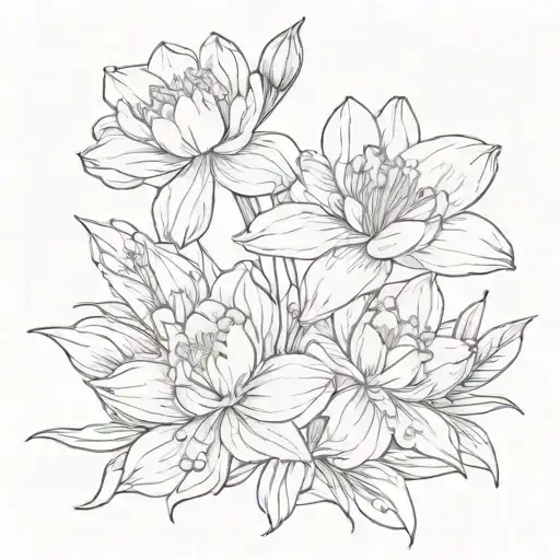 Daffodil Sweet Pea Water Lily Peony Bee Butterfly