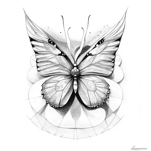 Butterfly With Crecent Moon In Wings